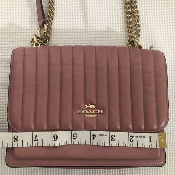 Coach Klare Chain Crossbody With Linear Quilting Flap PINK 2561 - Picture 13 of 15